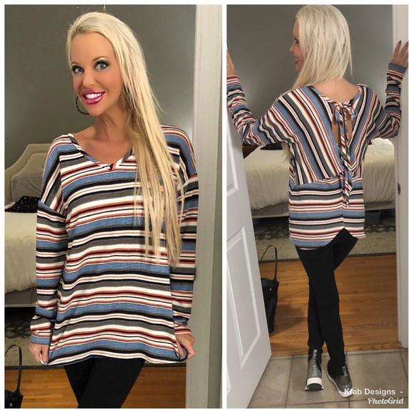 ❤️LAST 1! Striped Double Back Tue Tunuc! - Picture 5 of 6